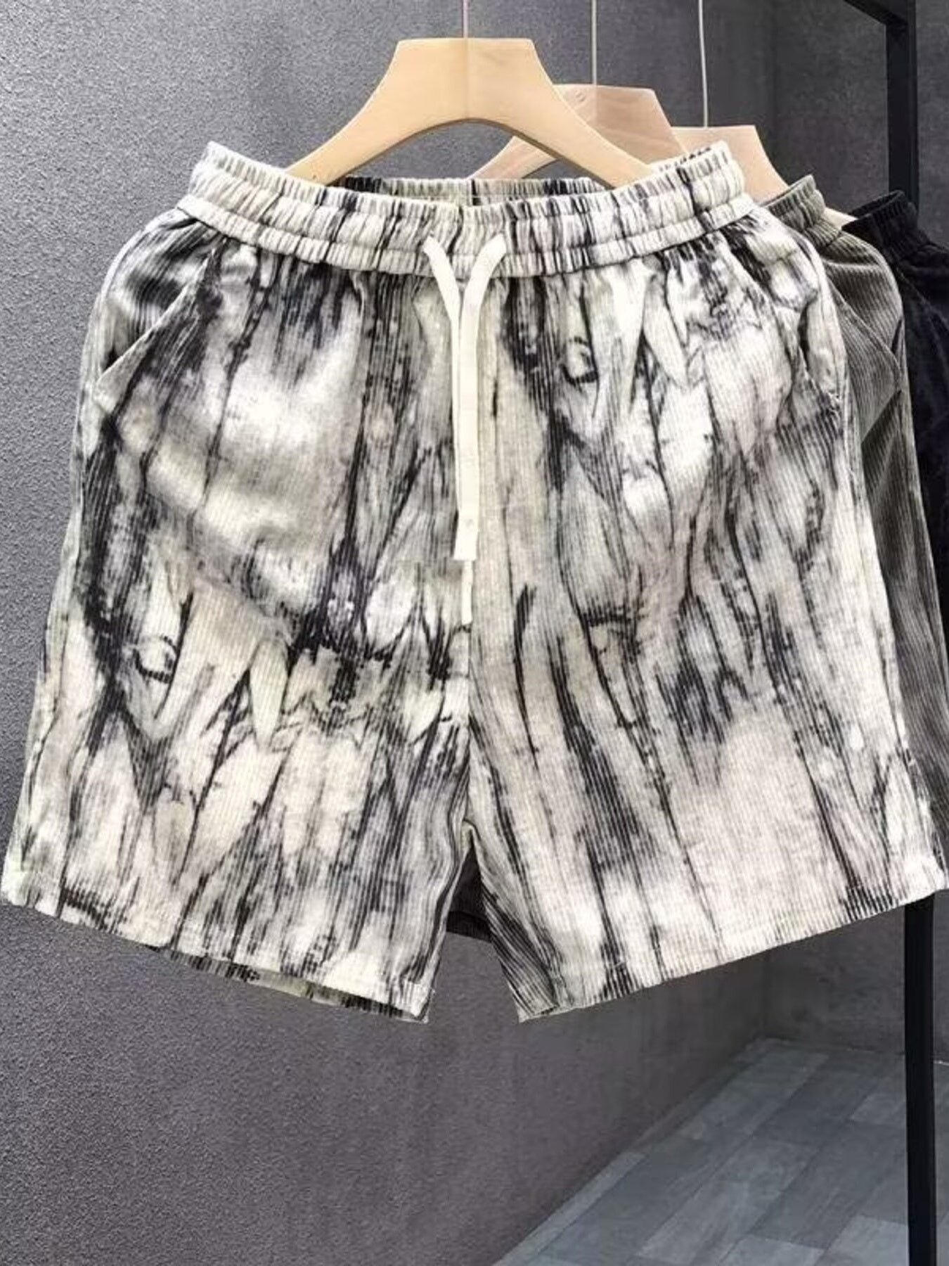 Men's Plus Size Tie-Dye Elastic Waist Shorts