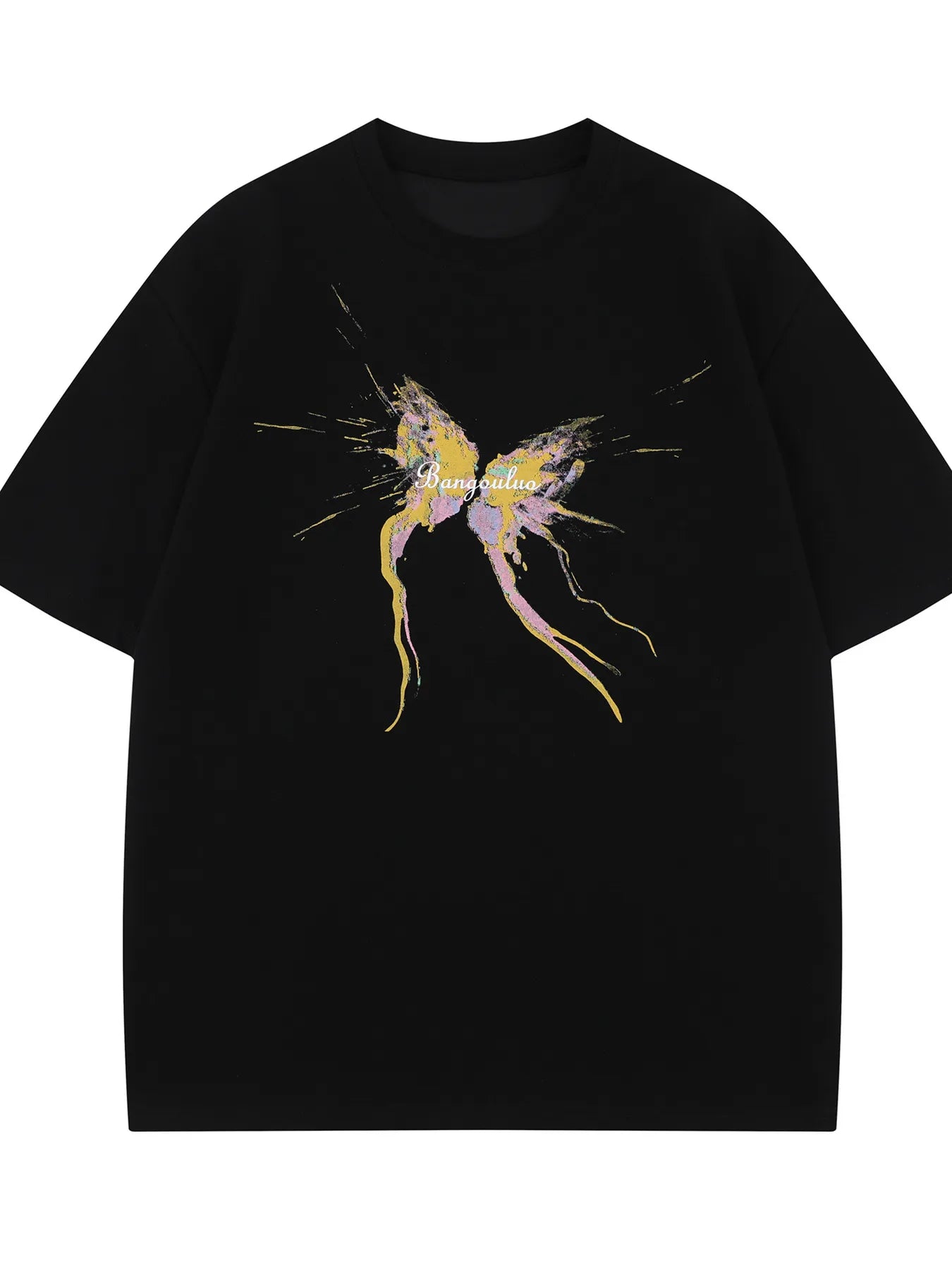 Men's Butterfly Splash Art Round Neck T-Shirt