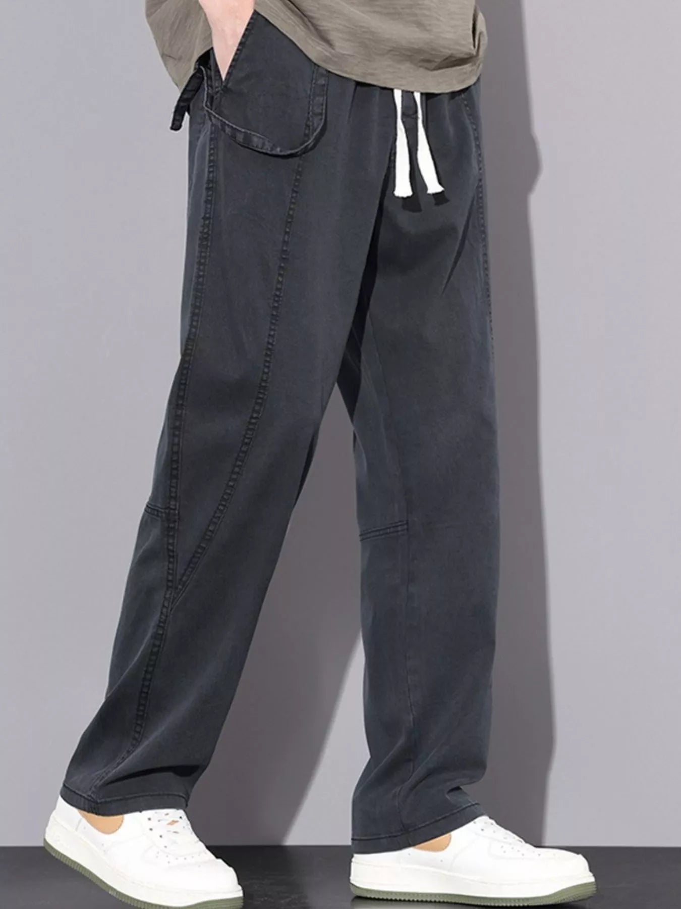 Men's Plus Size Washed Loose Fit Pants
