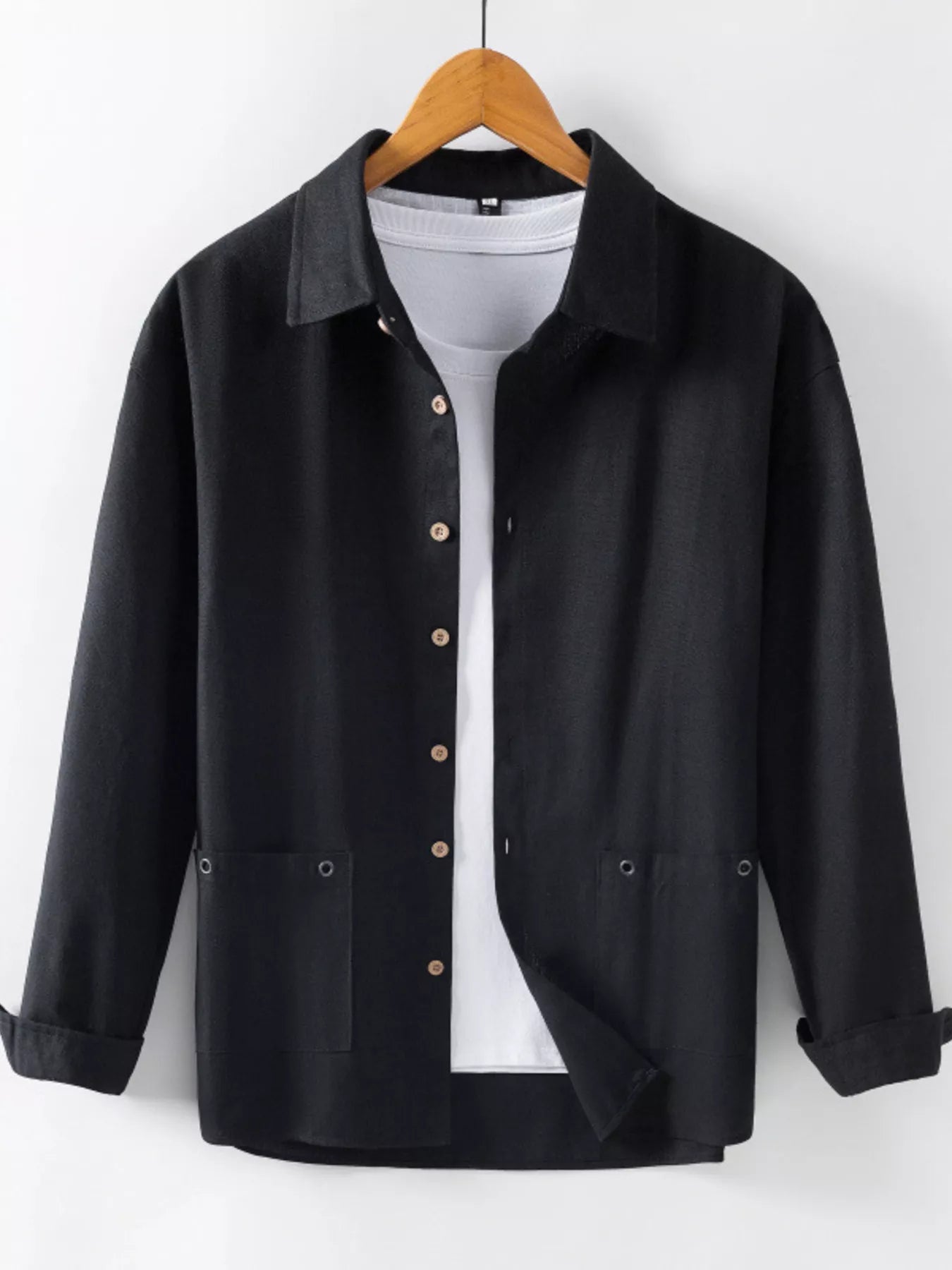 Men's Casual Solid Color Long Sleeve Shirt