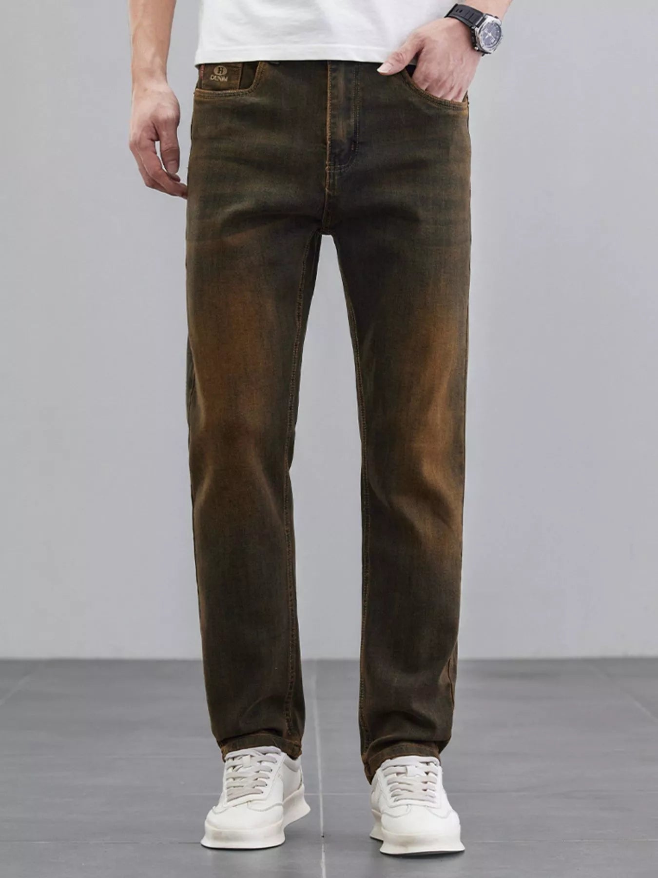 Men's Washed Straight Leg Fit Jeans