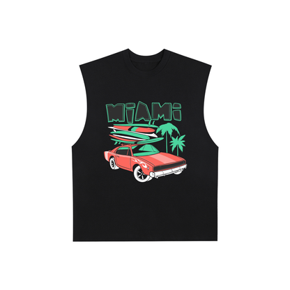 Raw Edge Cotton Tank Top