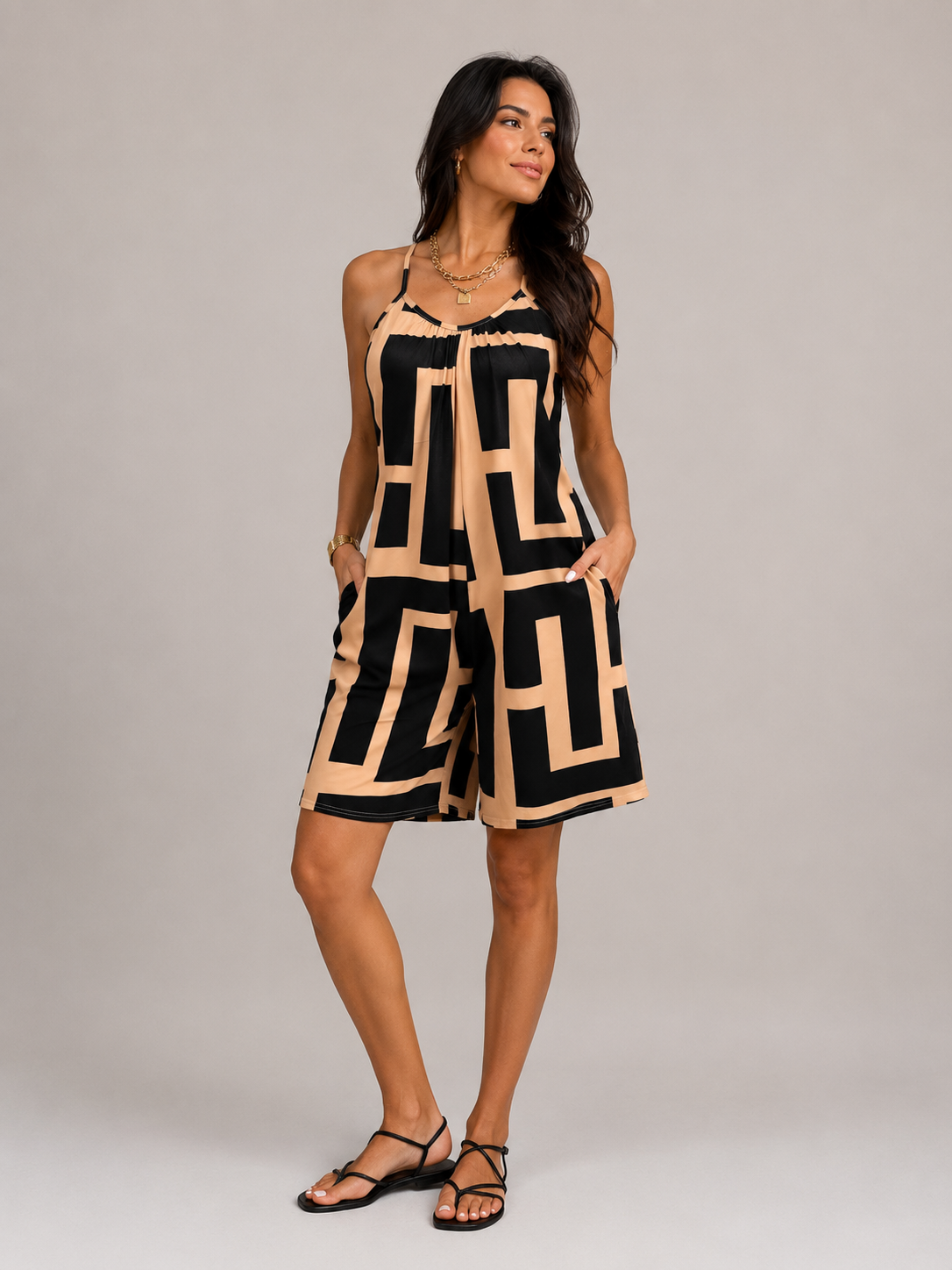 Monaco Geo Print Romper