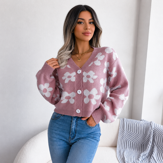 Sweet Daisy Button-Up Cardigan