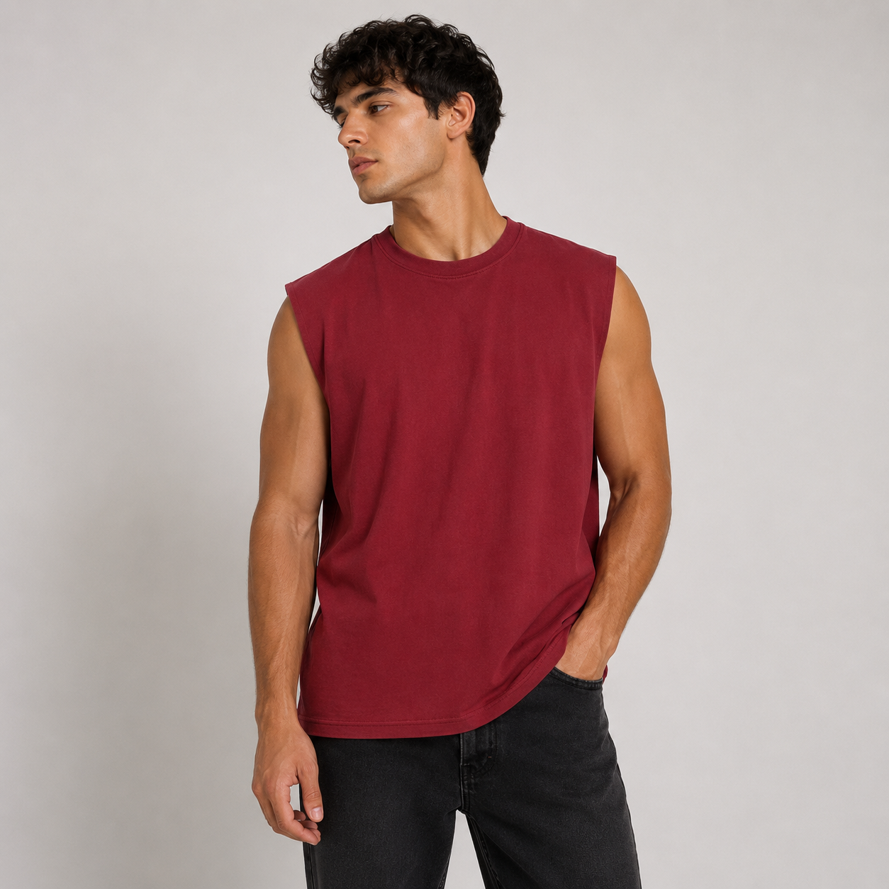 Essential Red Sleeveless T-Shirt