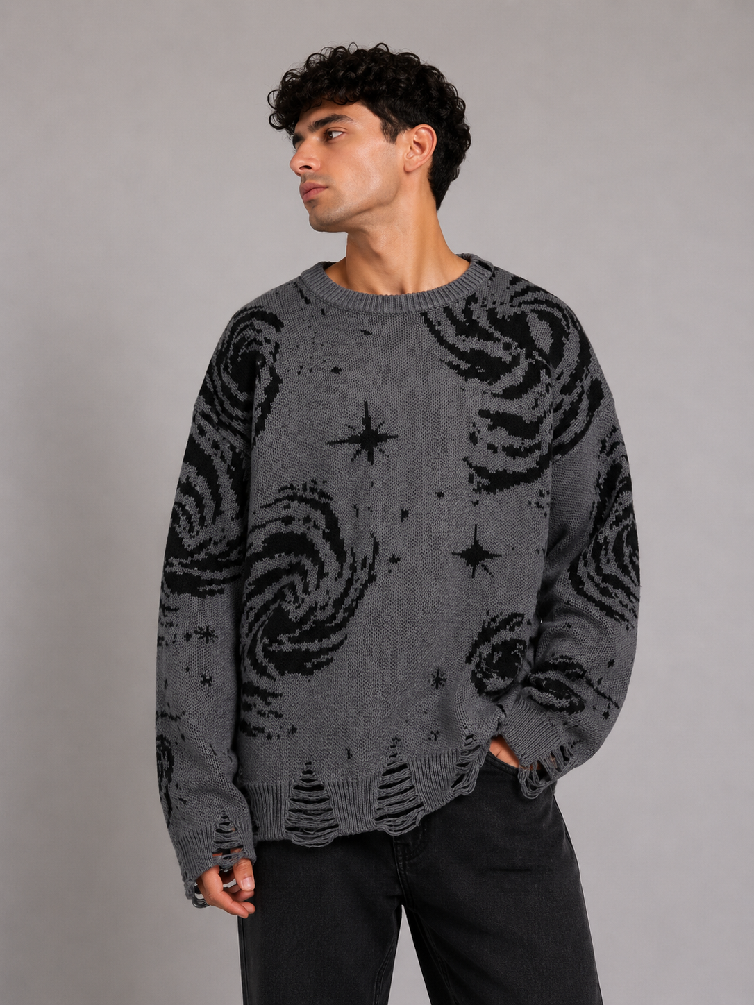 Cosmic Swirl Graphic Sweater