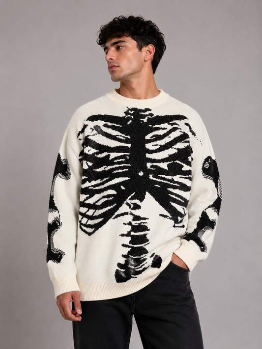 Oversized Skeleton Knit Pullover