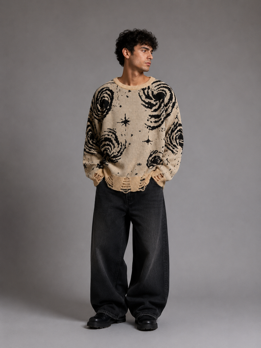 Cosmic Swirl Oversized Sweater
