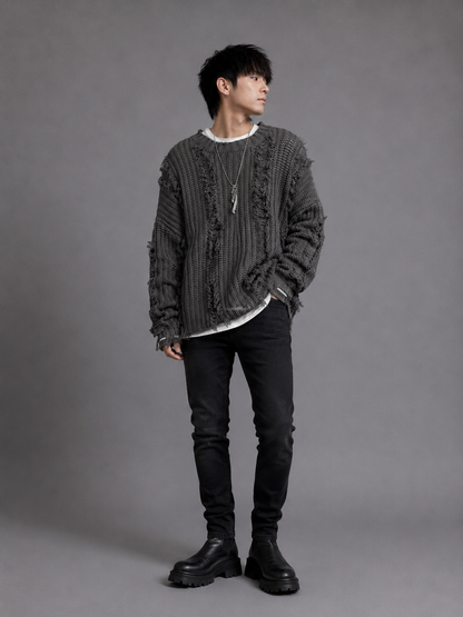 Vintage Ripped Oversized Sweater