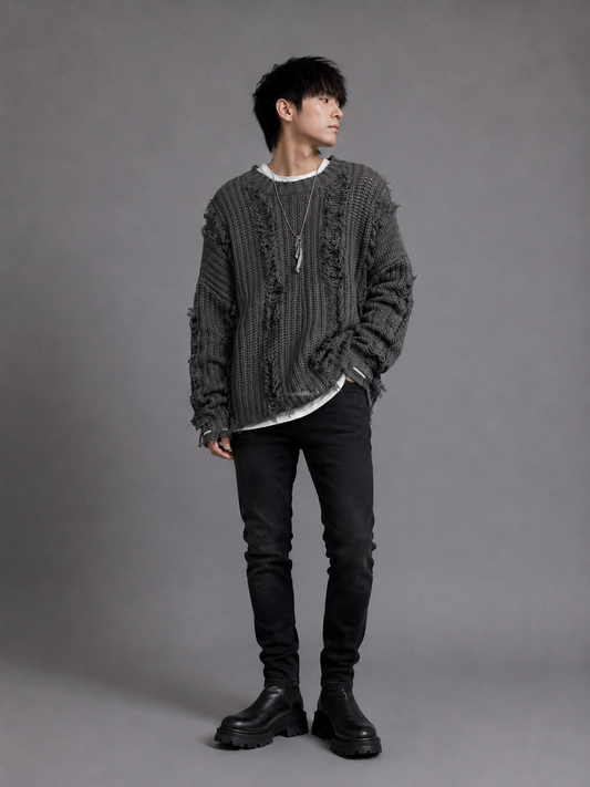 Vintage Ripped Oversized Sweater