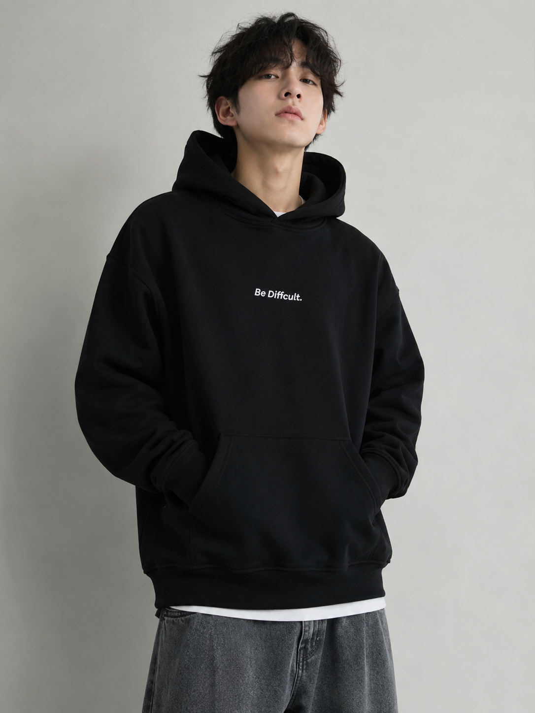 Men's Plus Size Letter Long Sleeve Hoodie