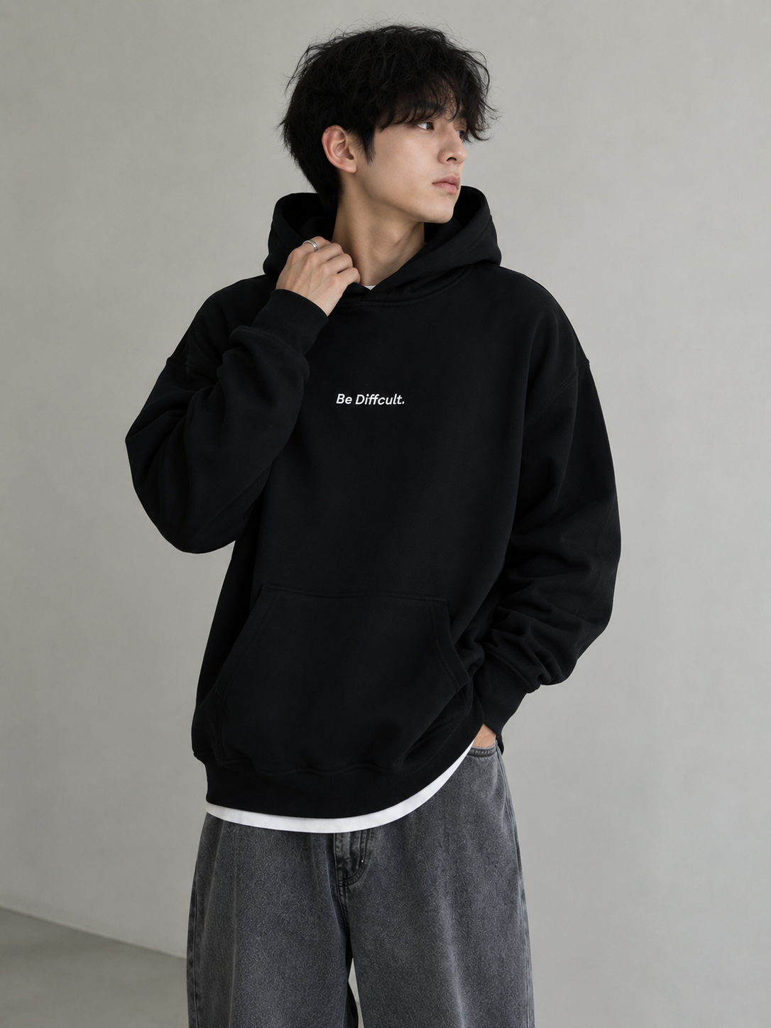 Men's Plus Size Letter Long Sleeve Hoodie