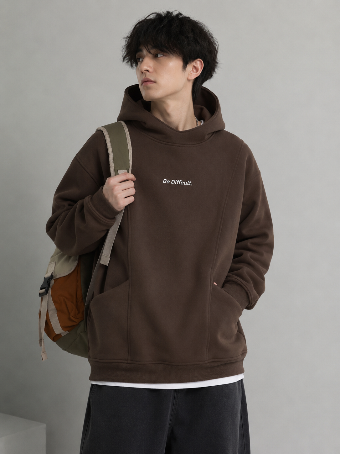 Men's Plus Size Letter Long Sleeve Hoodie