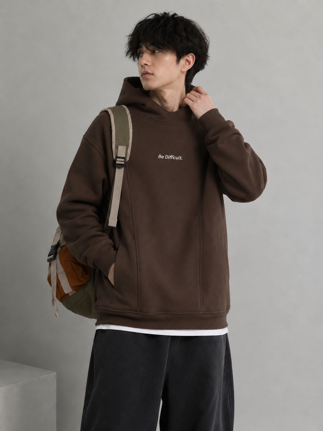 Men's Plus Size Letter Long Sleeve Hoodie