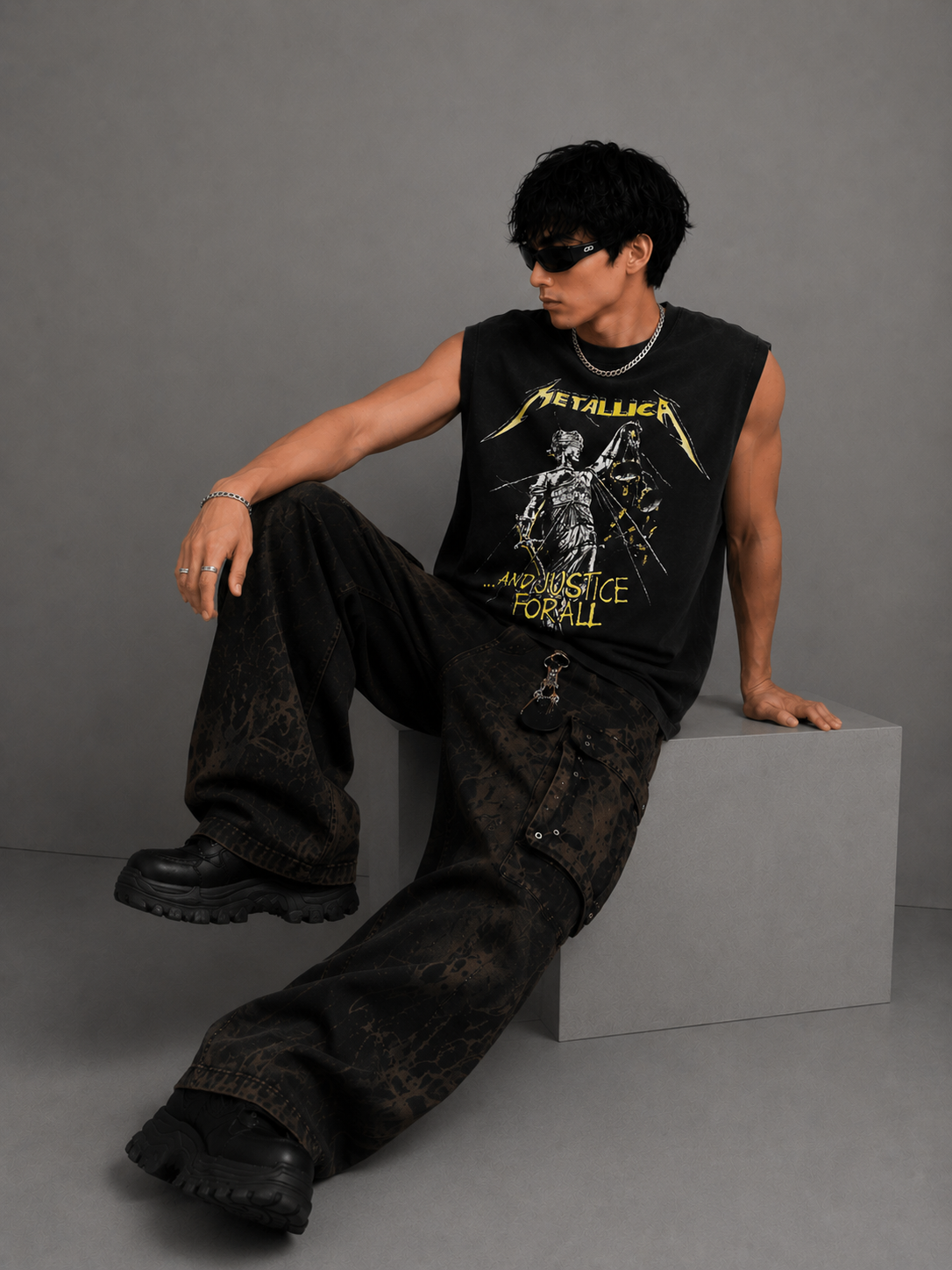 Men's Graphic Round Neck Tank Top