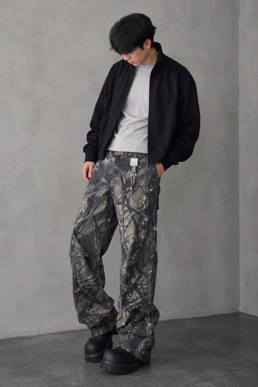 Men's Full Size Camo Print Relaxed Fit Jeans Plus Size