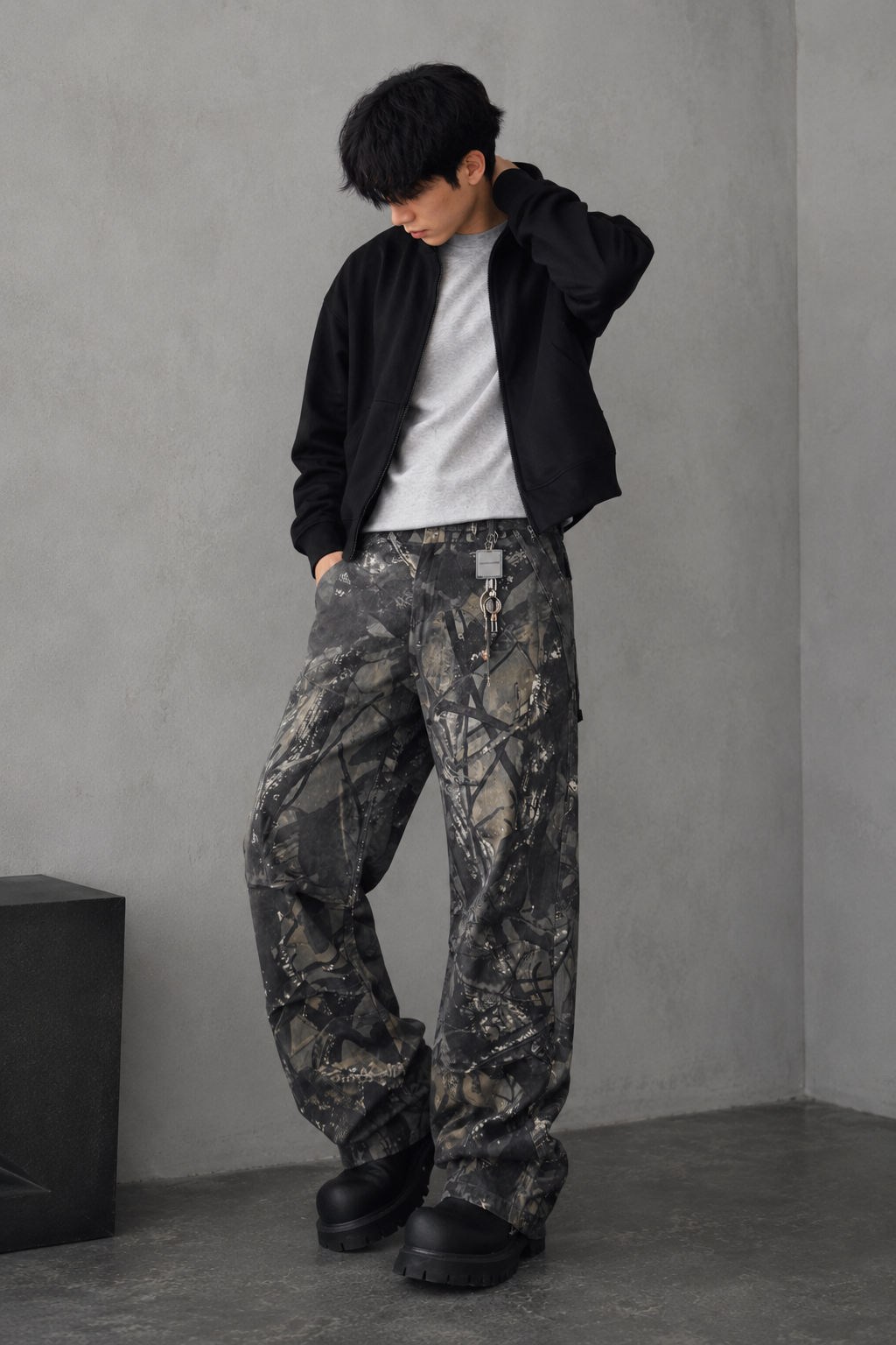 Men's Full Size Camo Print Relaxed Fit Jeans Plus Size