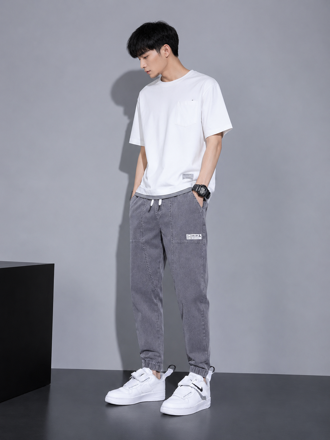 Men's Full Size Casual Loose Fit Denim Joggers Plus Size