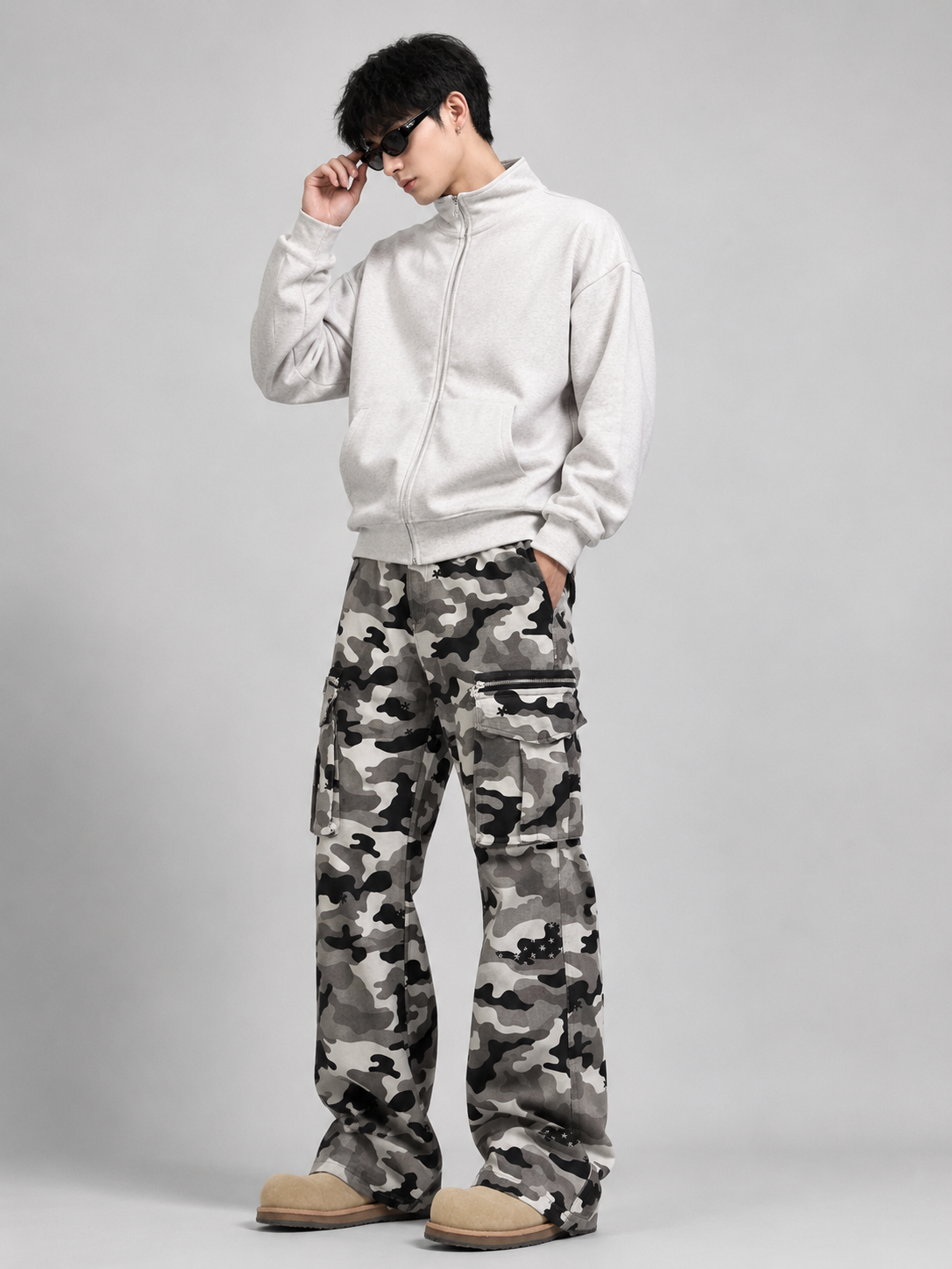 Men's Full Size Camouflage Wide Leg Pants Plus Size