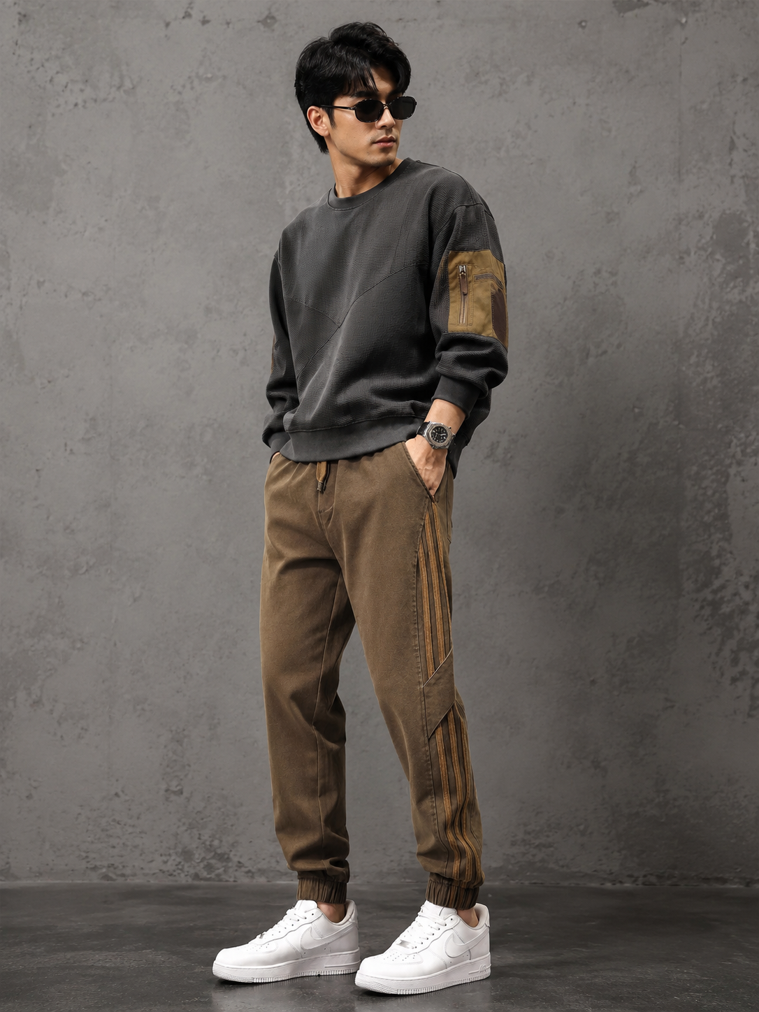Mens Loose Fit Trendy AnkleTightening Pants