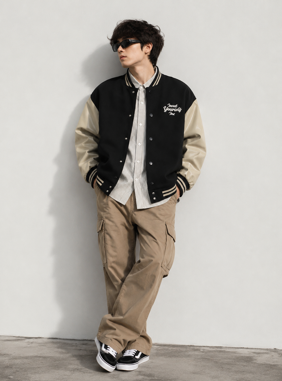 Men's Contrast Snap Down Jacket