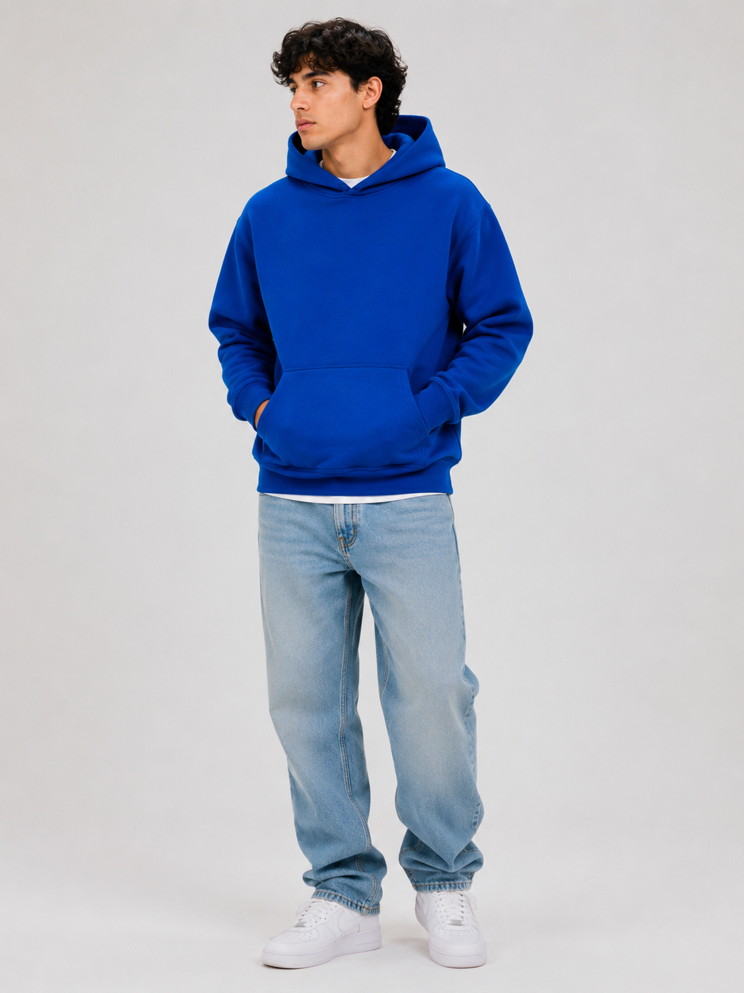 Men's Full Size Kangaroo Pocket Long Sleeve Hoodie Plus Size