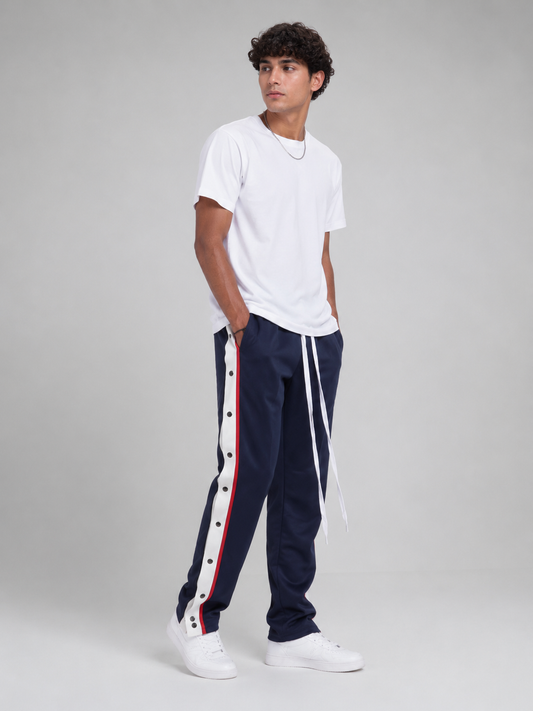 SNAP BUTTON TRACK PANTS