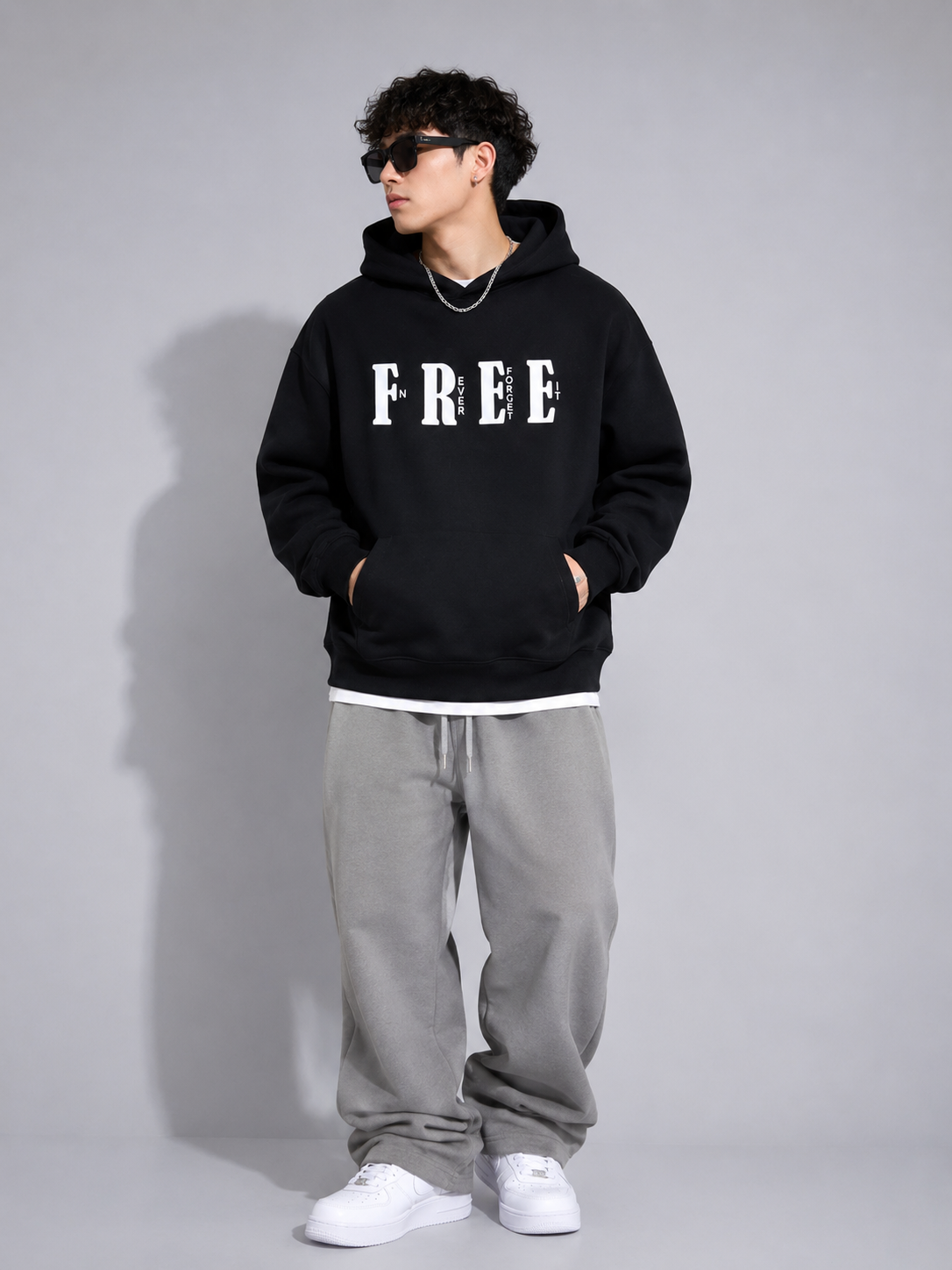 Men's Plus Size Drop Shoulder Kangaroo Pocket Hoodie