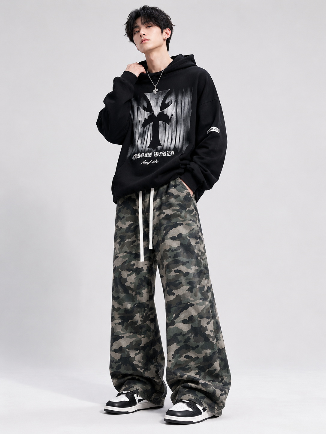 Men's Full Size Camo Print Relaxed Fit Jeans Plus Size