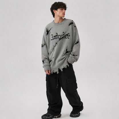 Men's Vintage Distressed Crewneck Sweater