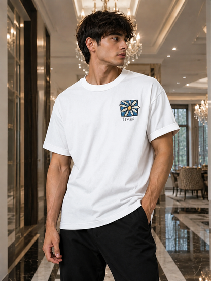 Men's Peace Flower Graphic T-Shirt