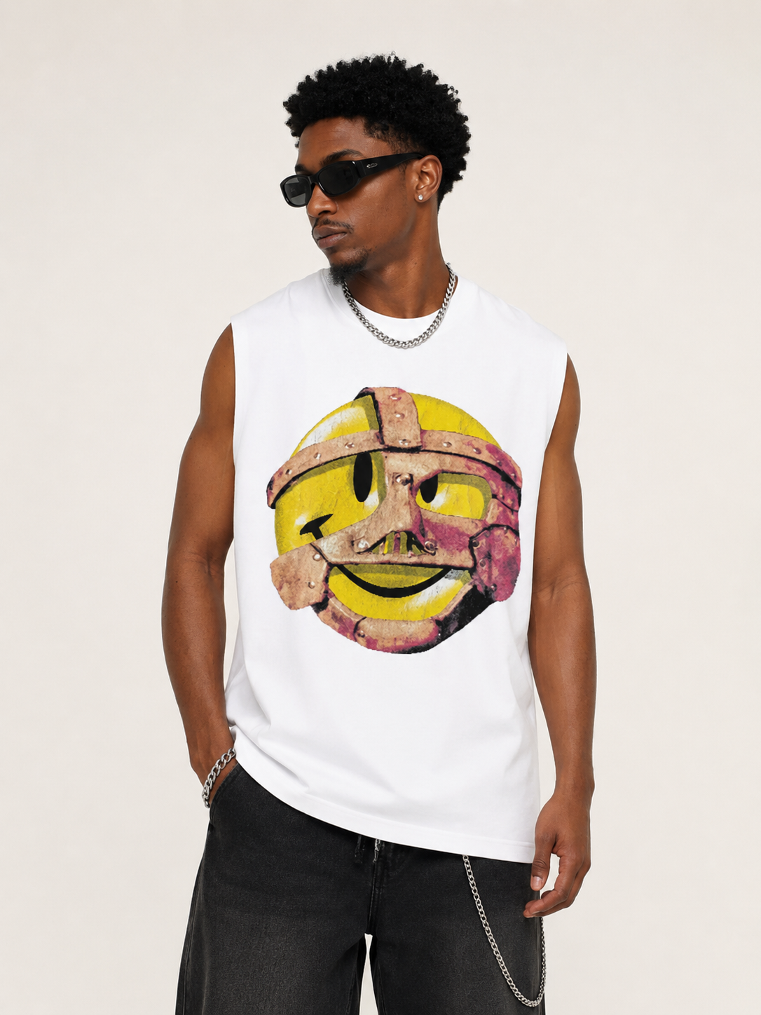 Men's Graphic Round Neck Tank Top