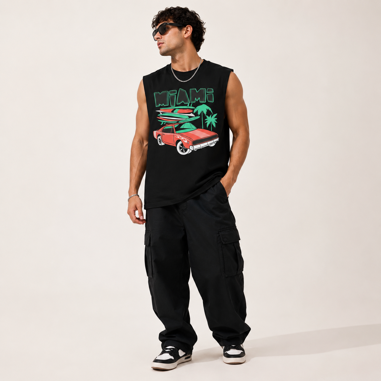 Raw Edge Cotton Tank Top