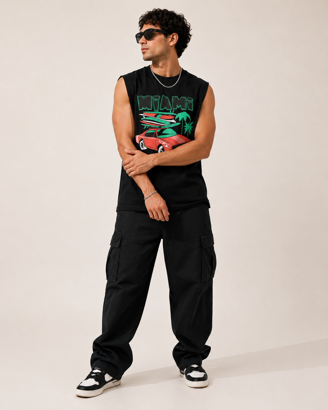 Raw Edge Cotton Tank Top