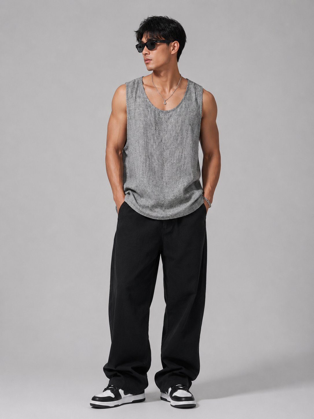Men's Plus Size Round Neck Tank