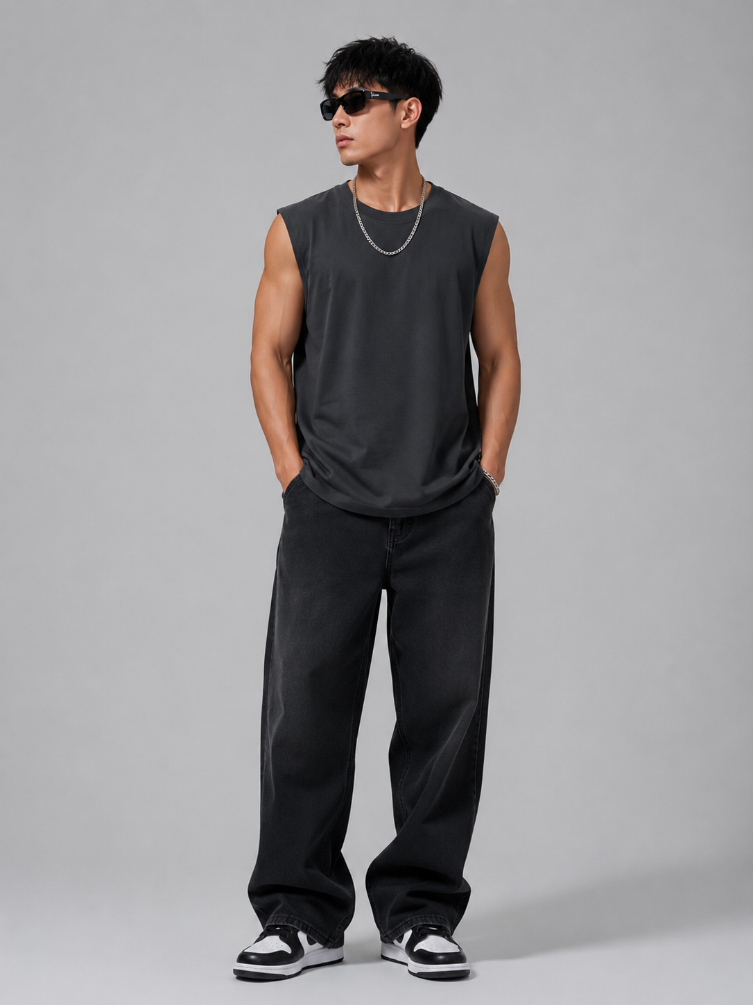 Men's Full Size Round Neck Tank Plus Size