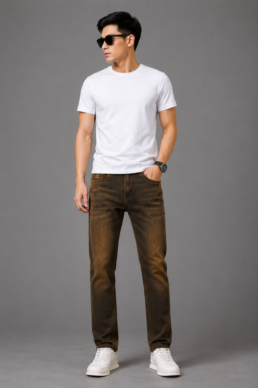 Men's Washed Straight Leg Fit Jeans