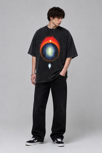 Men's Vintage Wash Graphic Oversized T-Shirt