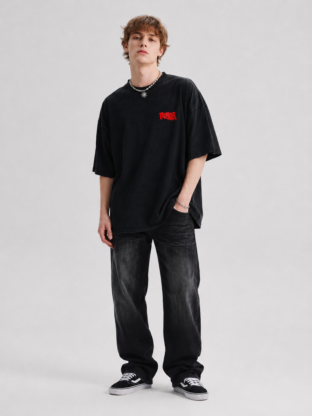 Men's Washed Graphic Oversized T-Shirt