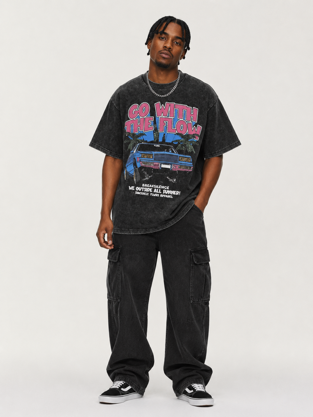 Men's Vintage Washed Graphic Oversized T-Shirt