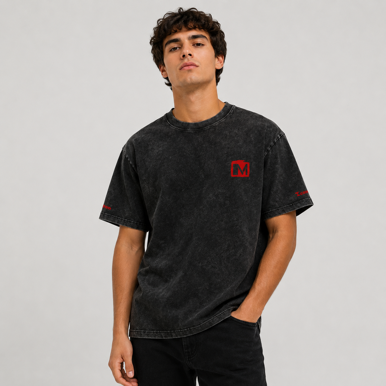 Snow Washed Oversized Cotton T-Shirt