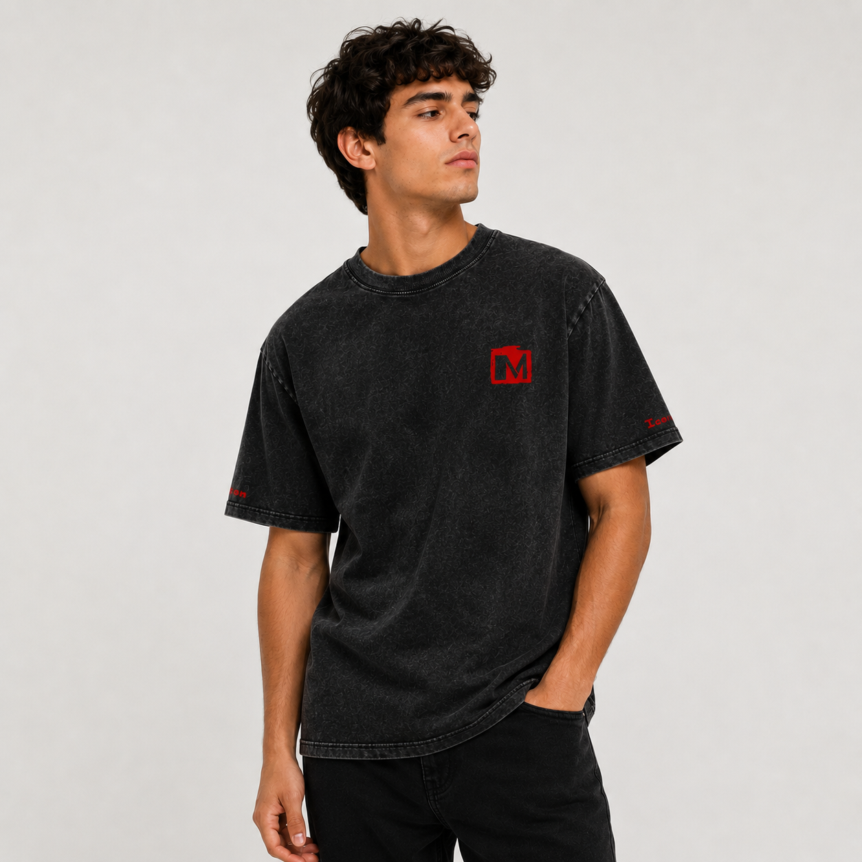 Snow Washed Oversized Cotton T-Shirt