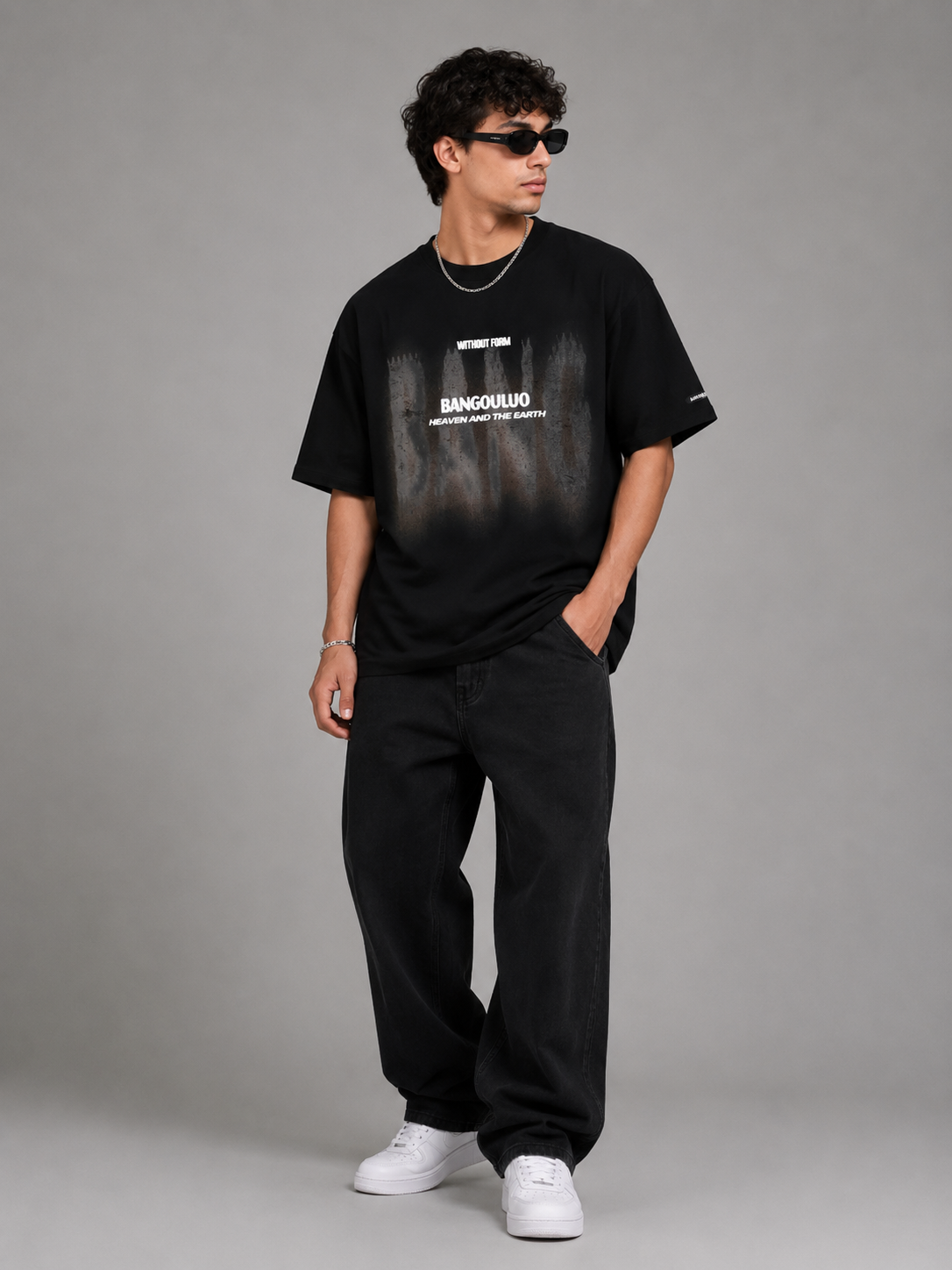 Men's Graphic Round Neck Oversized T-Shirt