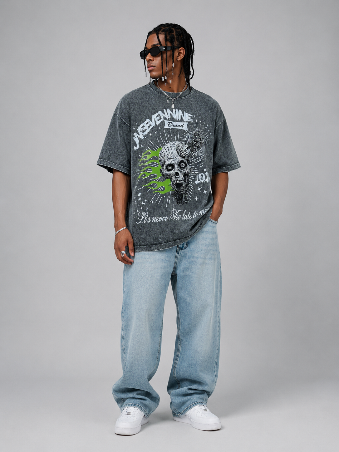 Men's Skull Graphic Round Neck Tee