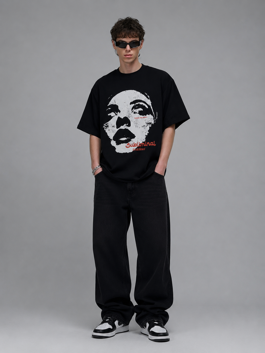 Men's Graphic Round Neck Oversized T-Shirt