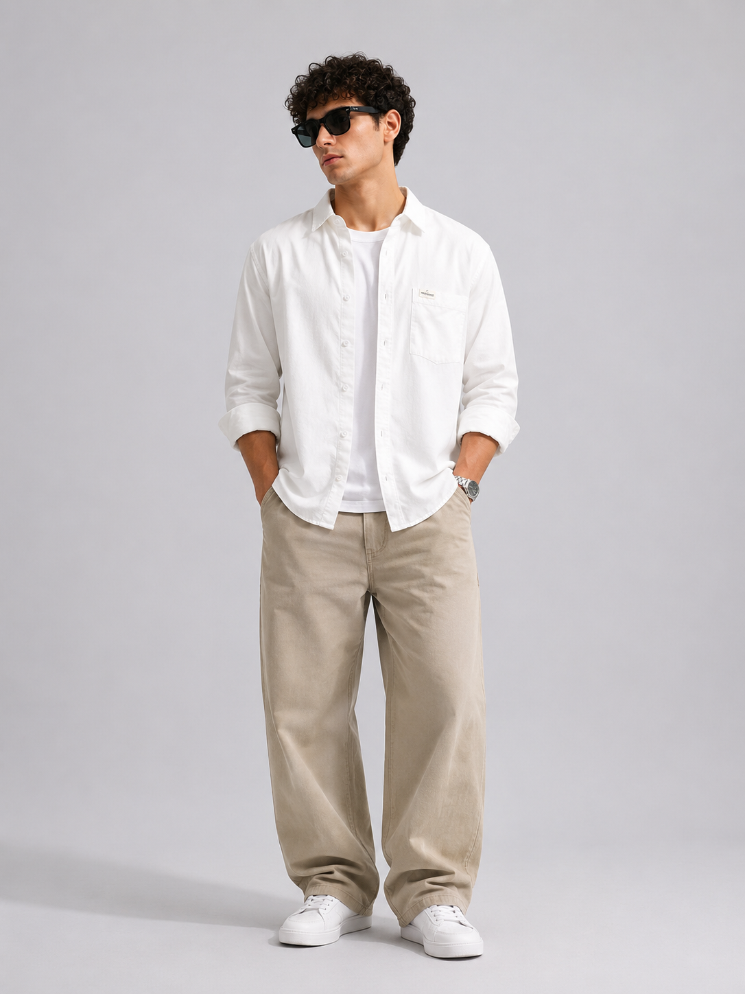 Men's Plus Size Button Up Long Sleeve Shirt