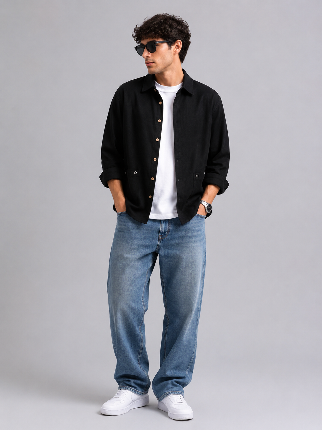 Men's Casual Solid Color Long Sleeve Shirt