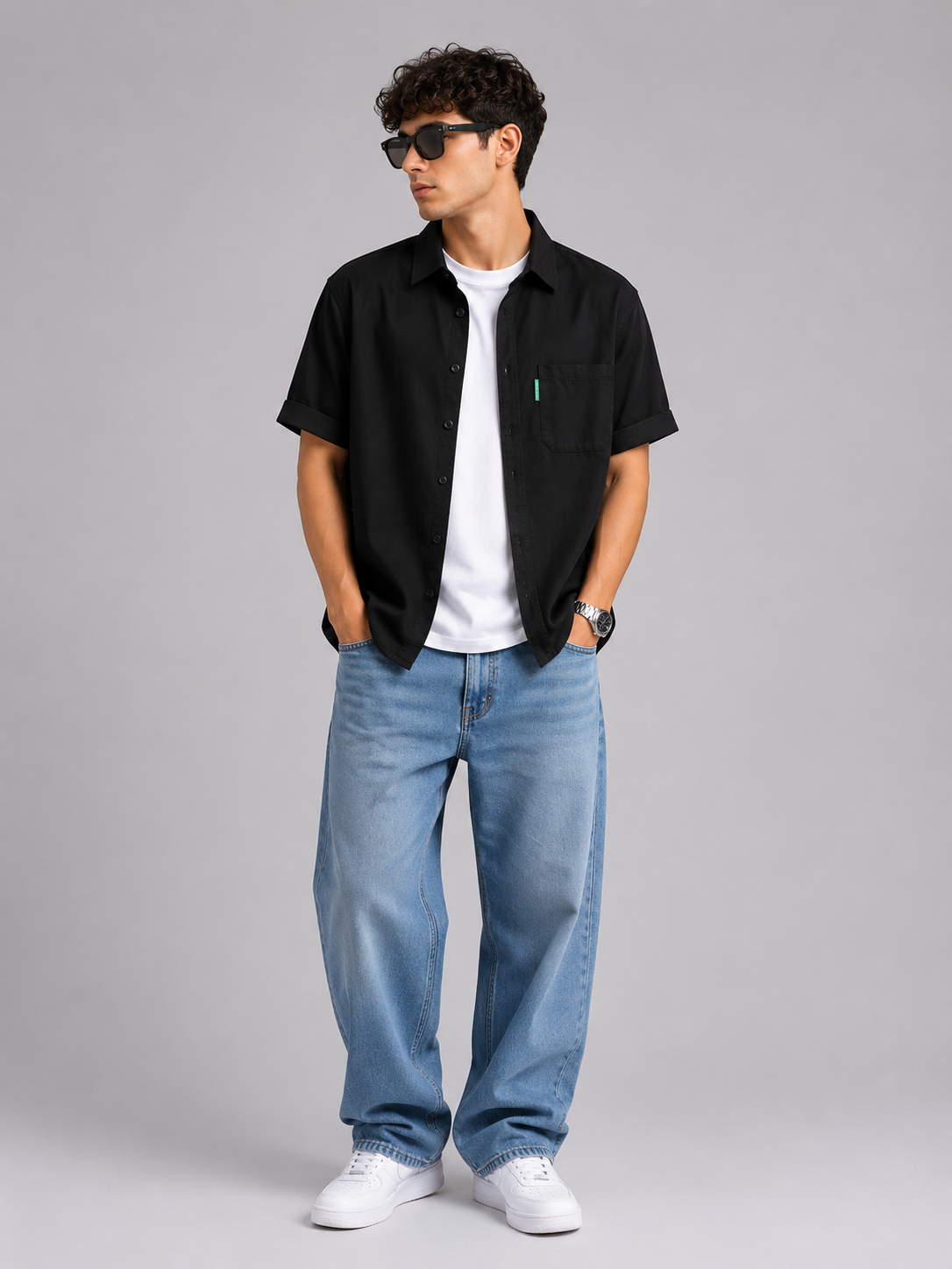 Men's Plus Size Button Up Short Sleeve Shirt