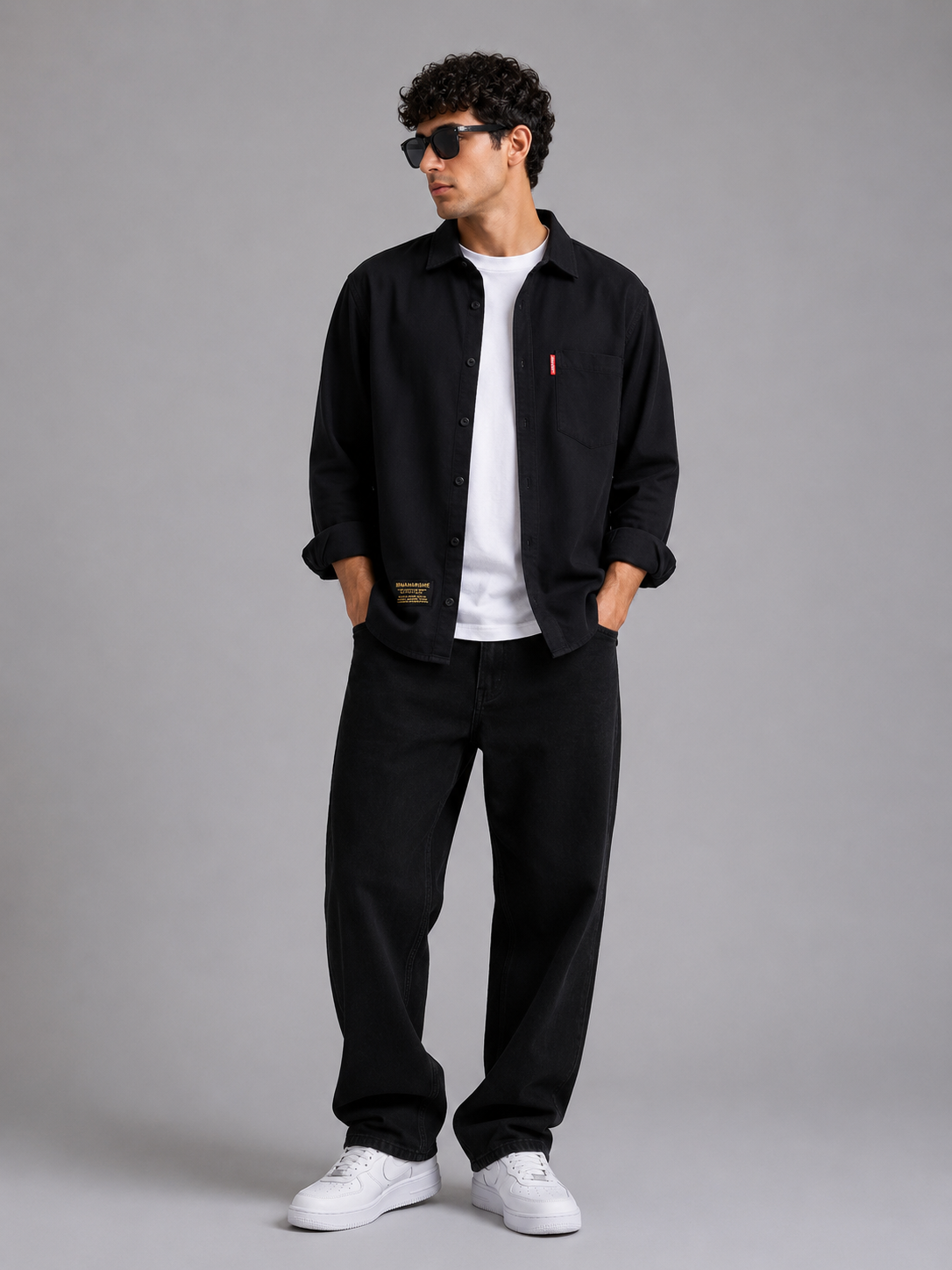 Men's Plus Size Button Up Long Sleeve Shirt