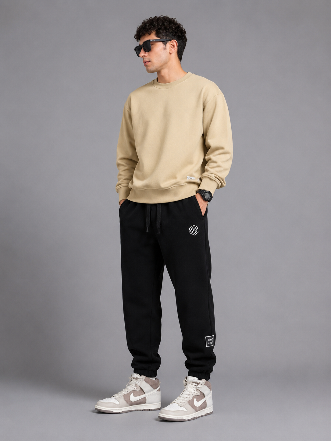 Men's Plus Size Drawstring Joggers with Pockets